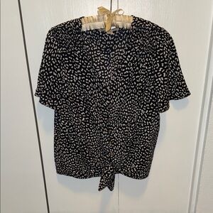 Michael Kors Black and White Patterned Blouse